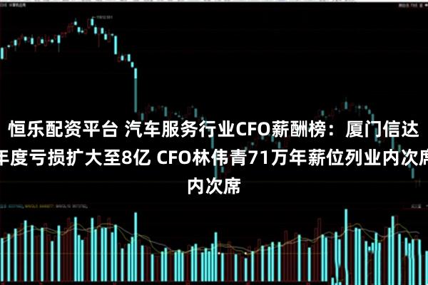 恒乐配资平台 汽车服务行业CFO薪酬榜：厦门信达年度亏损扩大至8亿 CFO林伟青71万年薪位列业内次席